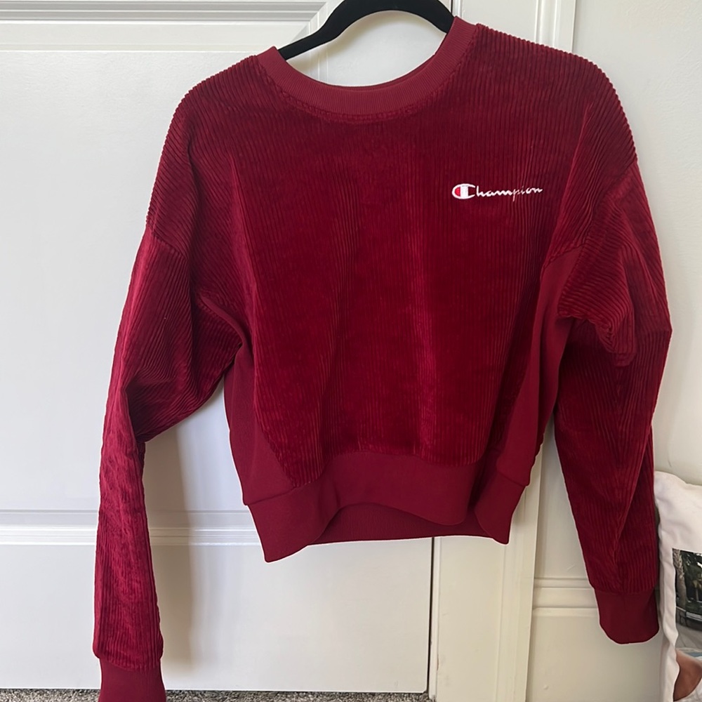 Red Champion Corduroy Sweatshirt